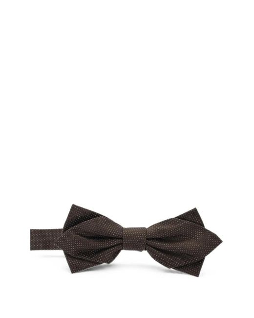 Corneliani Black Polka-Dot Silk Bow Tie for men
