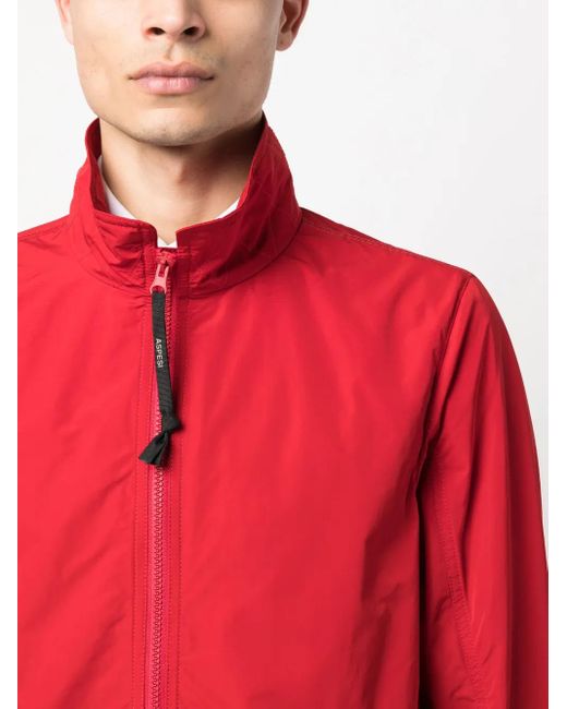 Aspesi Red High-Neck Zip-Up Jacket for men