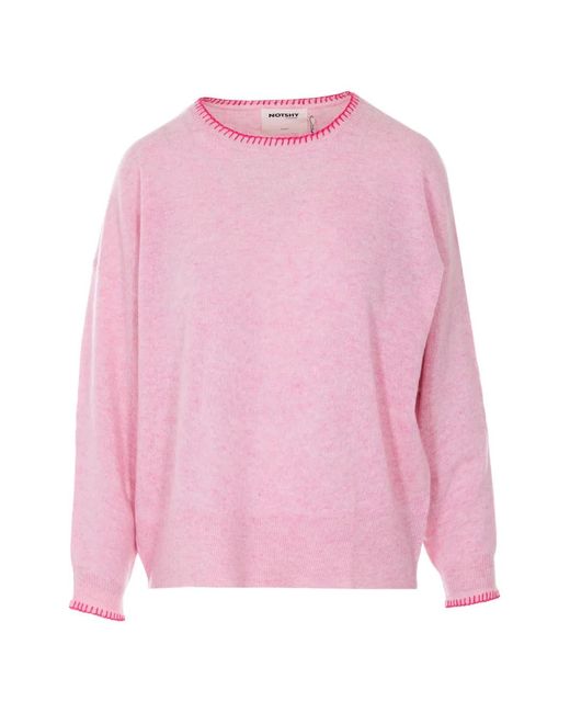Not Shy Pink Pull En Maille Jacquard