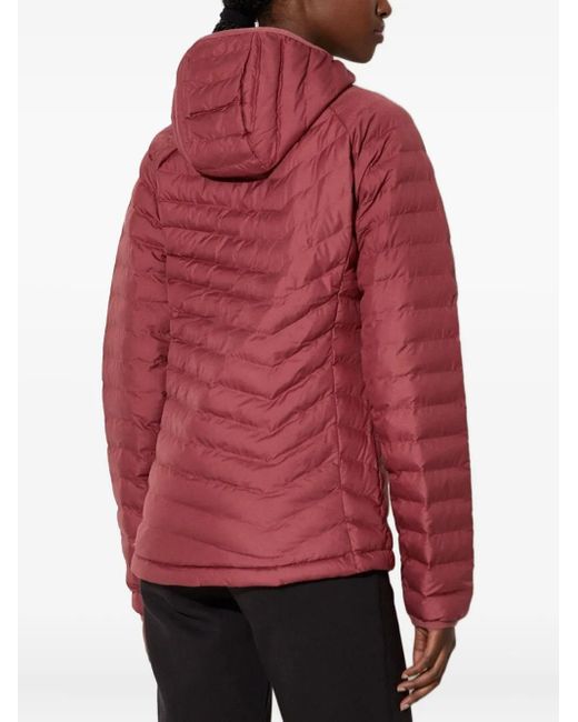 Columbia Red Hooded Chevron-Quilted Puffer Jacket