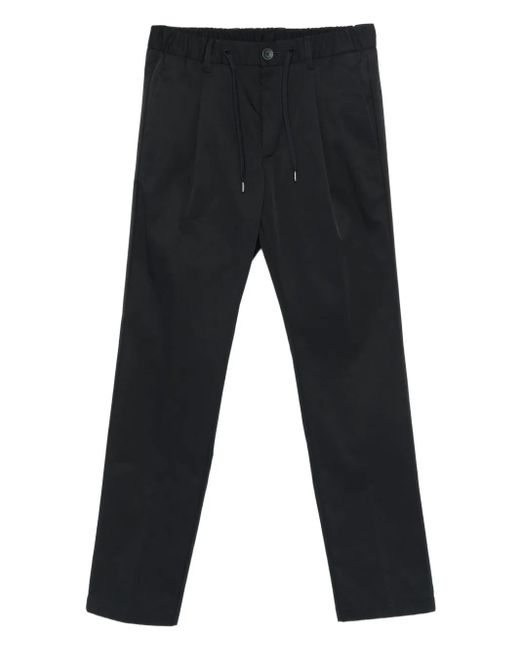 Herno Black Pleated Drawstring Trousers for men