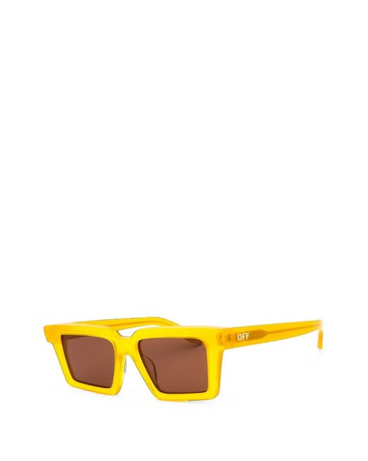 Off-White c/o Virgil Abloh Yellow Windsor Rectangle-Frame Sunglasses