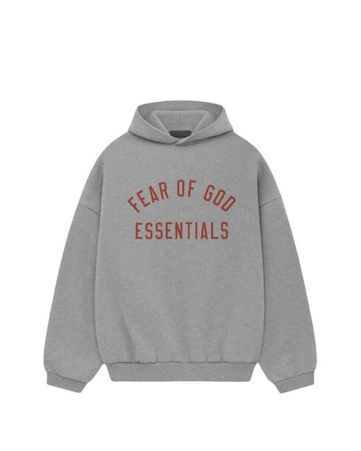 Fear Of God Gray Fleece Hooded Hoodie for men