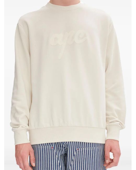 A.P.C. White Logo-Print Sweatshirt for men