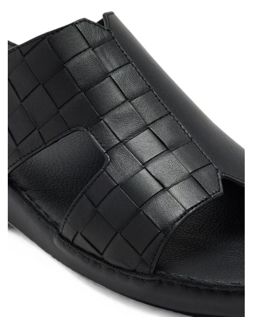 Forsa Black Fayez Leather Sandals for men