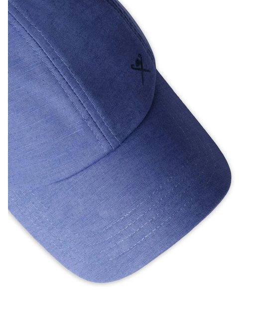 Hackett Blue Logo-Embroidered Linen Baseball Cap for men