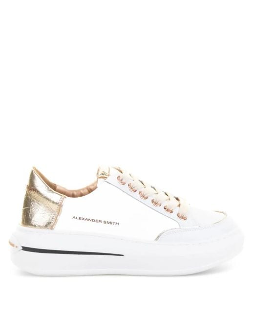 Alexander Smith White Sneakers Mit Metallic-Einsatz