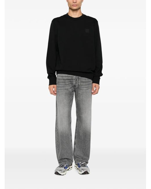 Calvin Klein Black Logo-Patch Sweater for men