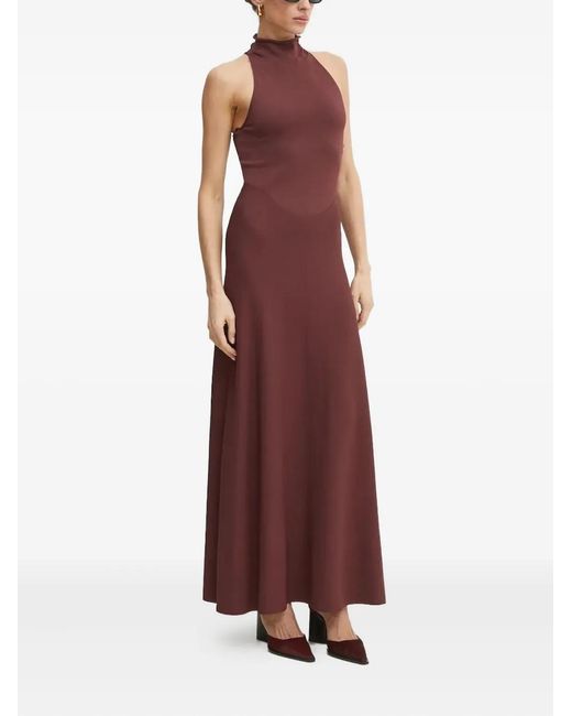 Liviana Conti Purple High-Neck Sleeveless Maxi Dress