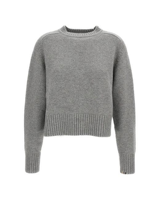 Extreme Cashmere Gray Crew-Neck Cashmere Sweater