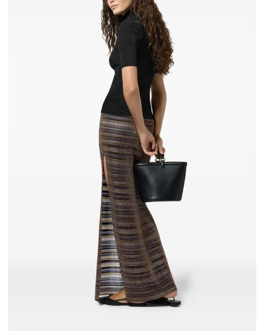 Missoni Brown Jupe Fendue À Rayures