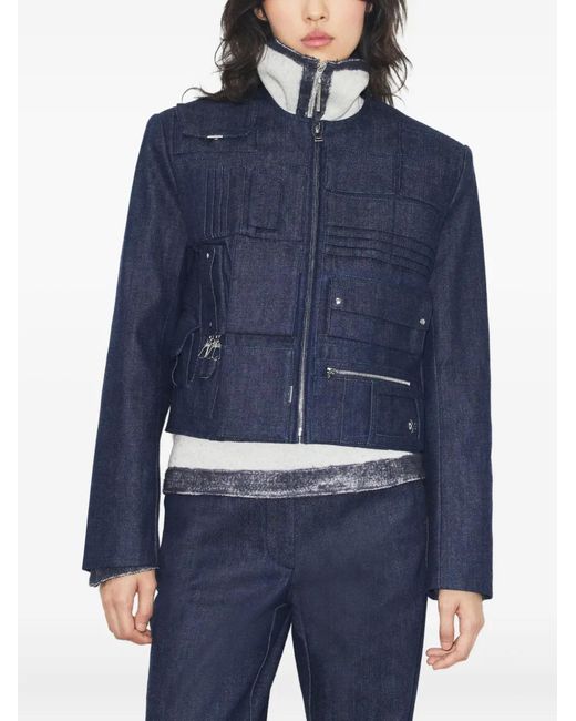 Tory Burch Blue Handbag Pocket Denim Jacket