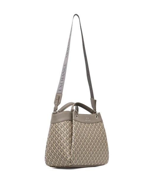 ARMANI EXCHANGE White Allover-Pattern Tote Bag