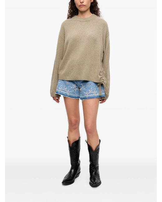 Ganni Natural Drawstring Sweater
