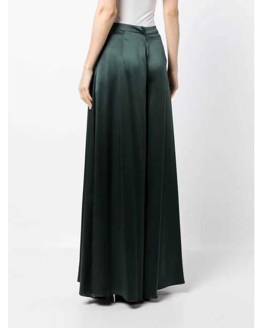 Voz Green Silk Palazzo Pants