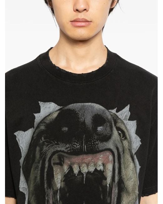 WARMAN Black Printed T-Shirt for men