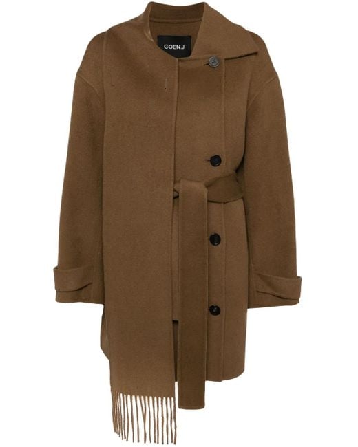 Goen.J Brown Doubled-Faced Muffler Coat