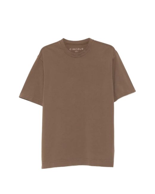 Circolo 1901 Brown Crew-Neck Short-Sleeves T-Shirt for men