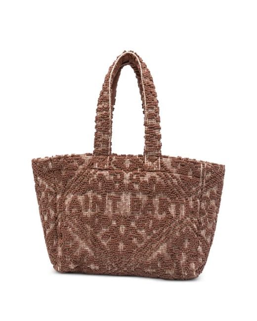 Mc2 Saint Barth Brown Tufting Tote Bag