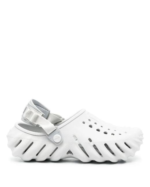 CROCSTM White Cut Out-Detail Chunky Sandals