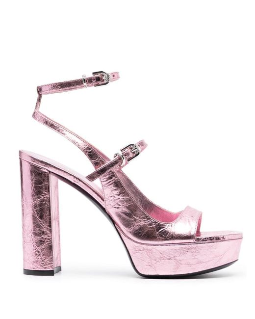 Sandales en cuir Voyou à plateforme 120 mm Givenchy en coloris Pink