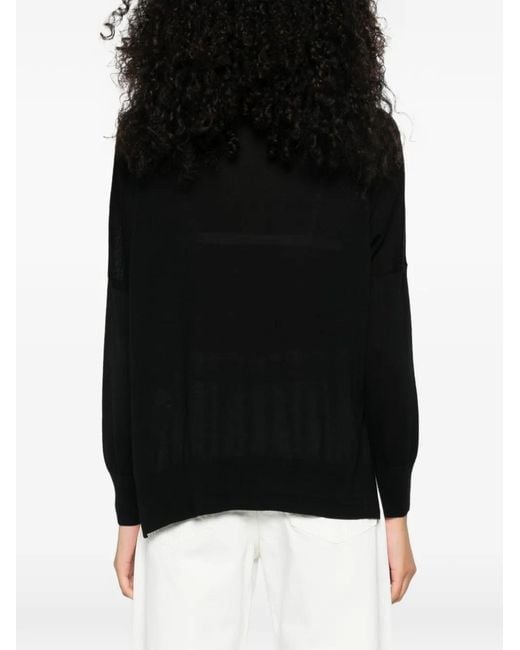 Gran Sasso Black Roll-Neck Sweater