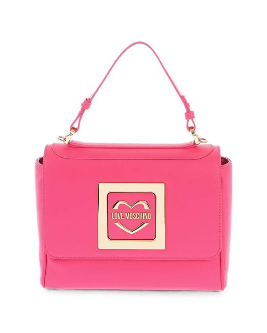 Love Moschino Pink Logo-Plaque Tote Bag