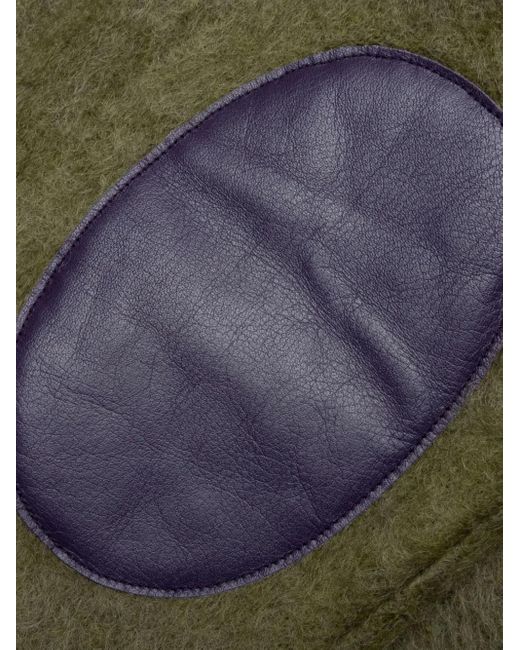 Needles Green Leather-Patch Cardigan for men
