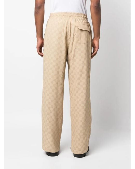 M I S B H V Natural Logo-Print Wide-Leg Trousers for men