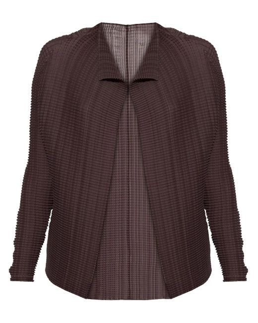Veste Wooly Pleats Issey Miyake en coloris Brown