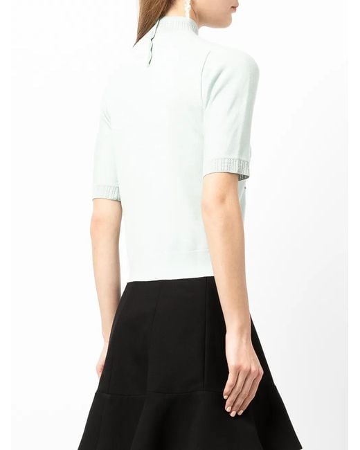 Shiatzy Chen White Mandarin Collar Top
