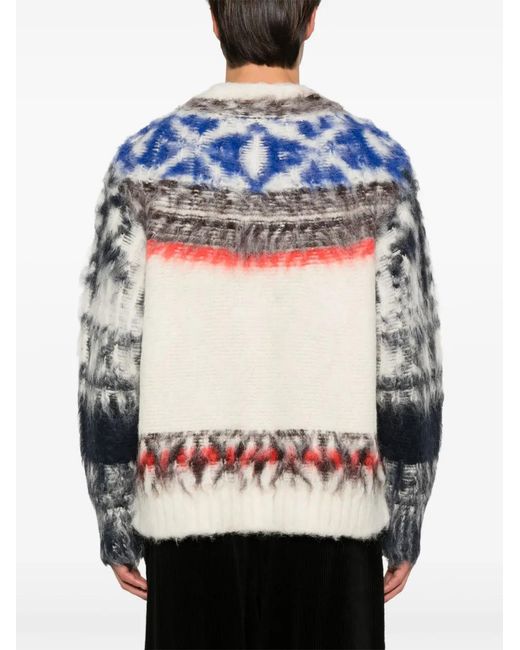 Sacai Gray Brushed-Effect Sweater for men