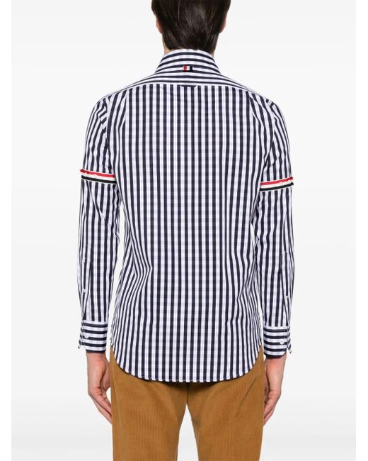 Thom Browne Geruit Overhemd in het Blue voor heren