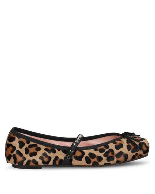 Pretty Ballerinas Brown Leopard-Print Ballerina Shoes