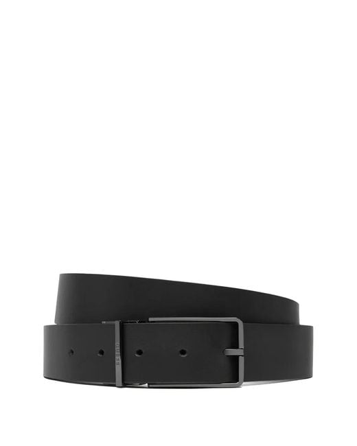 Guess Black Monogram-Print Belt And Keyring Set for men
