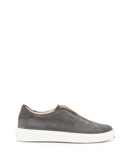 Eleventy Gray Suede Slip-On Sneakers for men