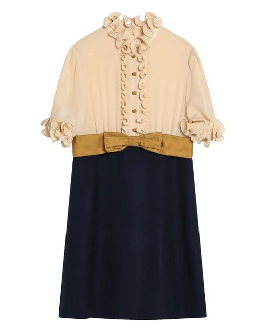 Valentino Garavani Blue Crepe De Chine Mini Dress