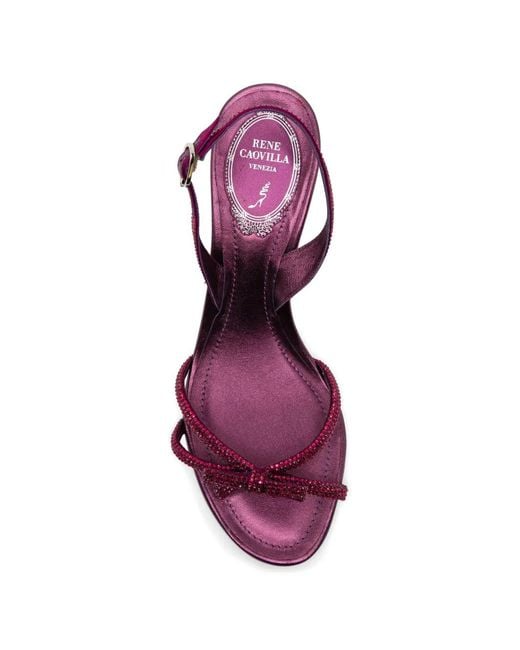 Rene Caovilla Pink Embellished Strappy Sandals