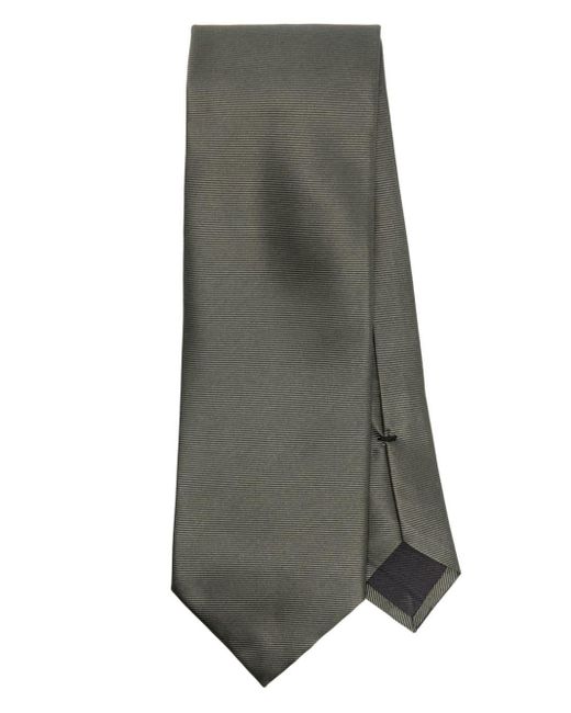 Tom Ford Stripe-jacquard Silk Tie in het Gray voor heren