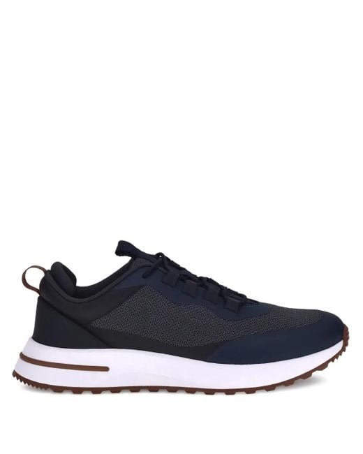 Loro Piana Blue Lace-Up Mesh Sneakers for men
