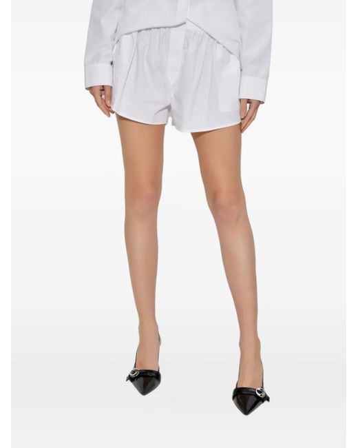 Alexander Wang White Crystal-Embellished Shorts