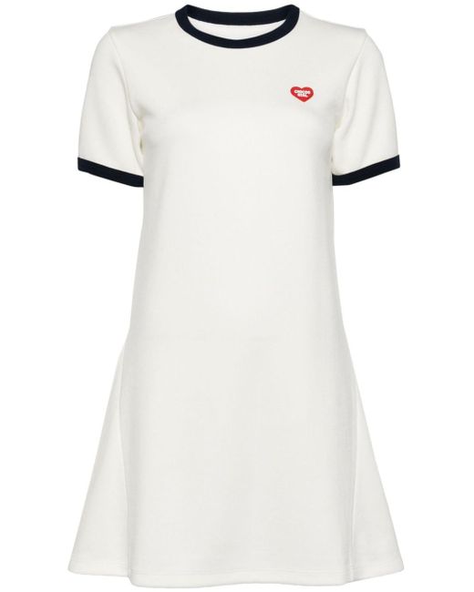 Chocoolate White Heart-print T-shirt Dress