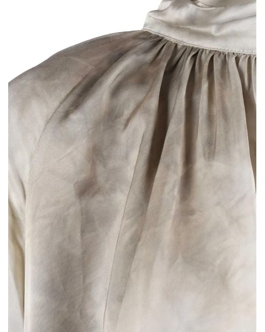 Ballantyne Gray High-neck Tie-dye Blouse