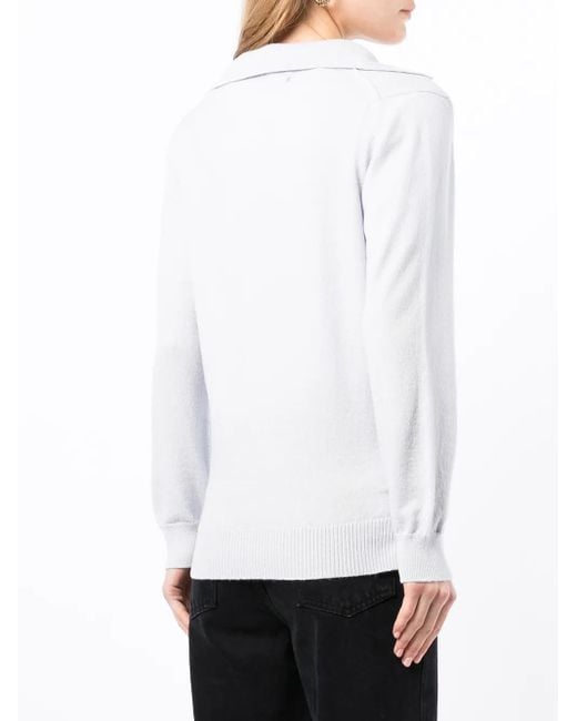 Pringle of Scotland White Polo-Style Jumper