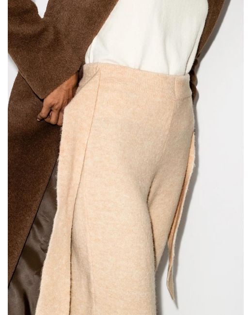 Nanushka Natural Tied Waist Knit Trousers