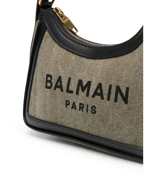 Balmain Gray B-Army 26 Shoulder Bag