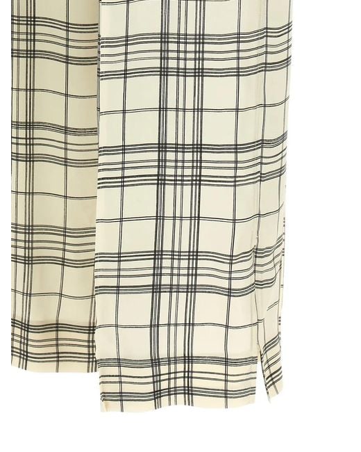 Jil Sander White Checked Elasticated Trousers