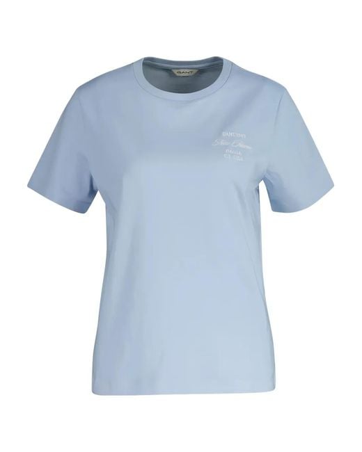 Gant Blue Logo-Detail T-Shirt