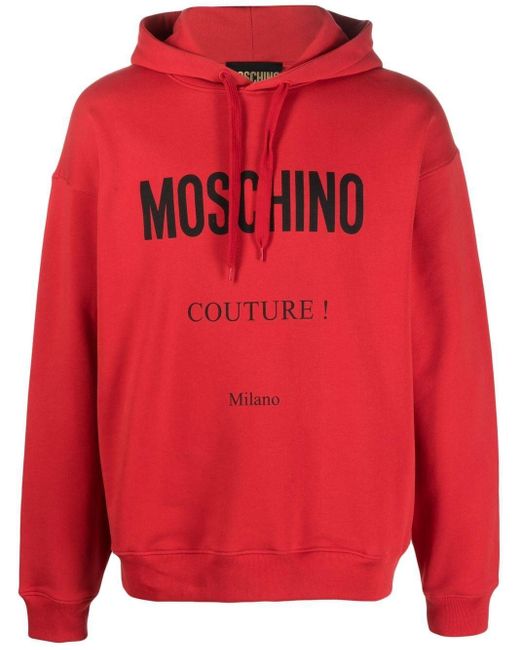 Moschino Hoodie mit Logo-Print in Rot für Herren | Lyst DE