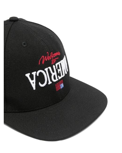 Willy Chavarria Black Embroidered Baseball Cap for men